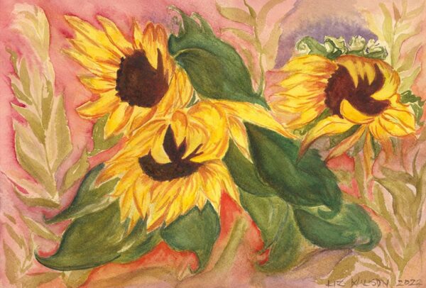 LizWilson-ThreeSunflowers-A4-Paper