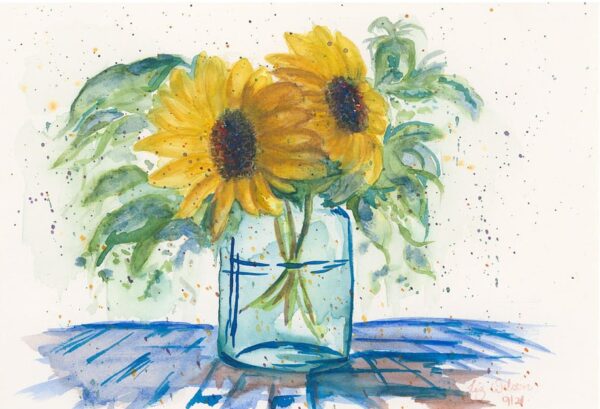 LizWilson-TwoSunflowers-A4-Paper